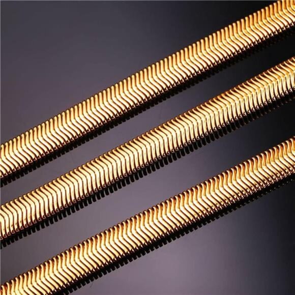 Cuban Link Chain for Men Women, Circle Chain, Snake Chain, Stainless Steel - Picture 6 of 8